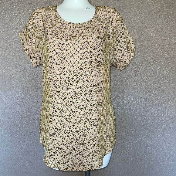 OLM yellow and black leopard print top size Small - Picture 1 of 5